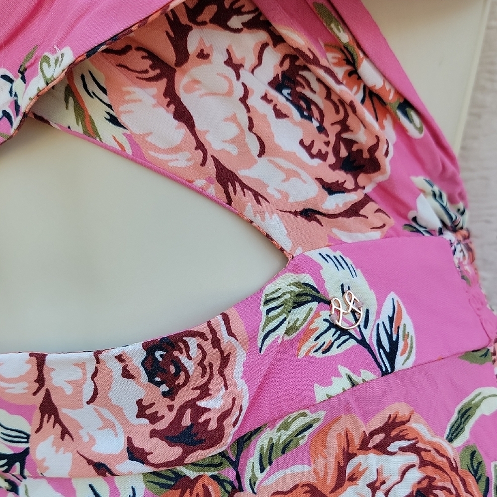 Maaji Womens Lisse Pink Floral Print Maxi Dress Size S - Picture 6 of 8